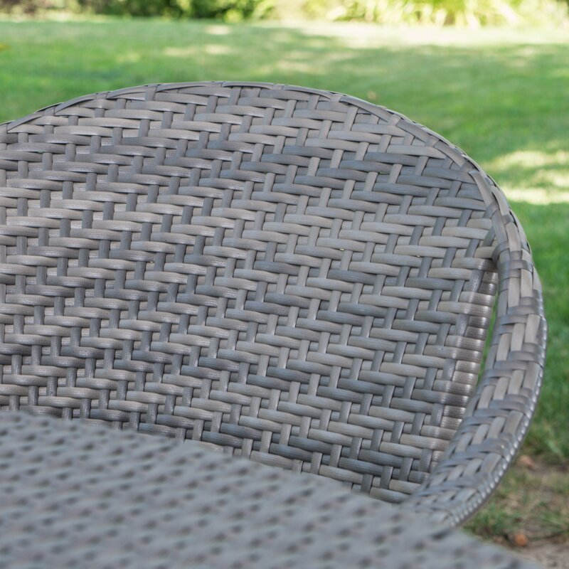 Gelli Outdoor Garden Patio Dining Set 4 Chairs and 1 Table (Gray)