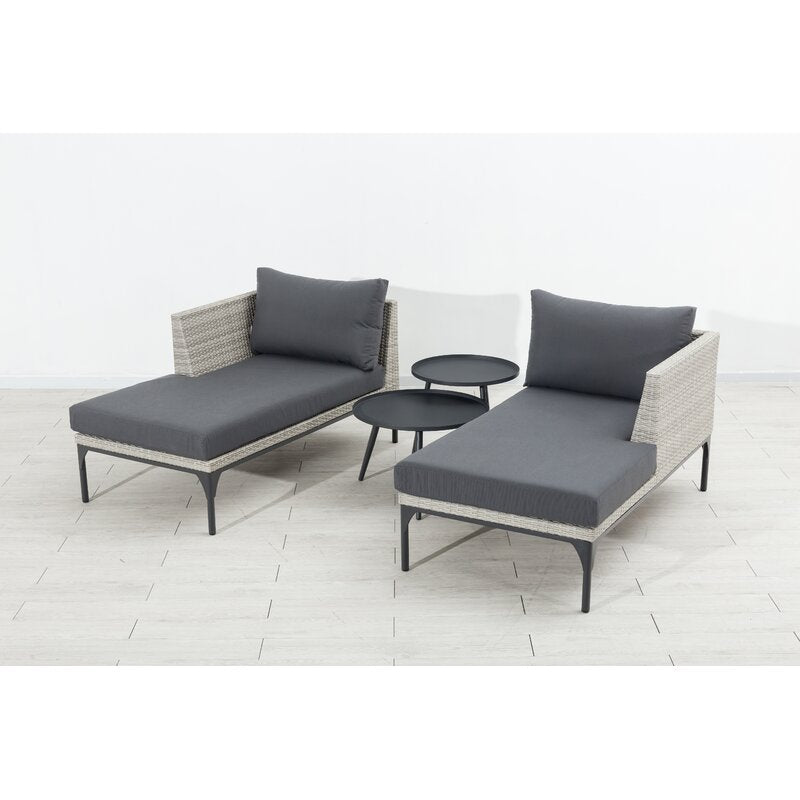 Flax Outdoor Swimming Poolside Lounger Set of 2  (Seashell)