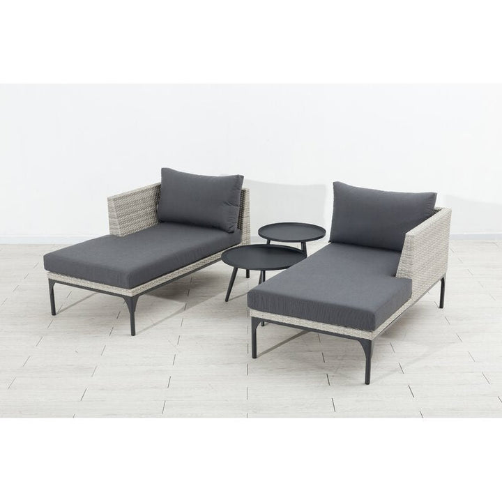 Flax Outdoor Swimming Poolside Lounger Set of 2  (Seashell)