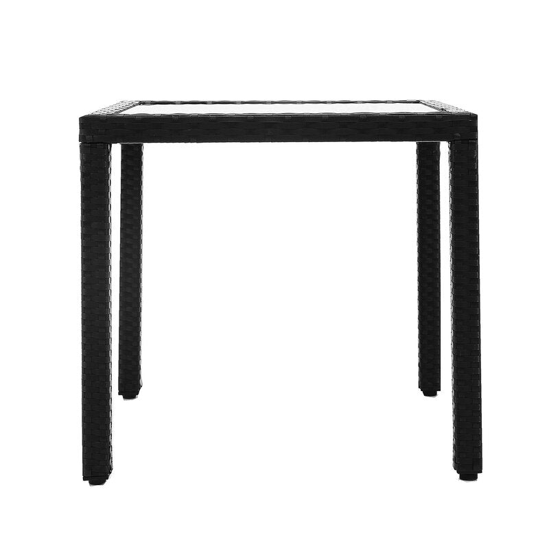 Luca Outdoor Patio Dining Set 4 Chairs and 1 Table (Black)