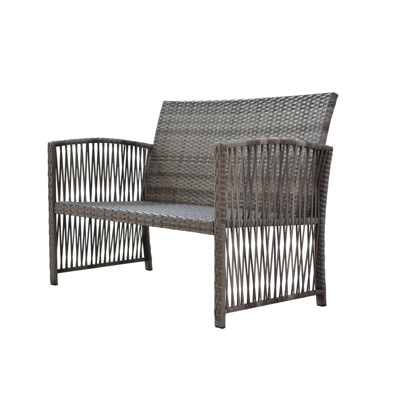 Noele Outdoor Sofa Set 2 Seater, 2 Single seater and 1 Center Table (Silver + White)