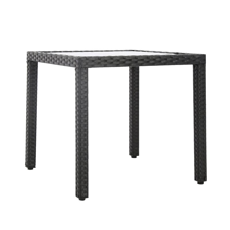 Luca Outdoor Patio Dining Set 4 Chairs and 1 Table (Black)