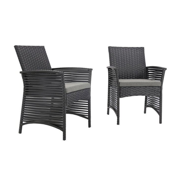 Luca Outdoor Patio Dining Set 4 Chairs and 1 Table (Black)