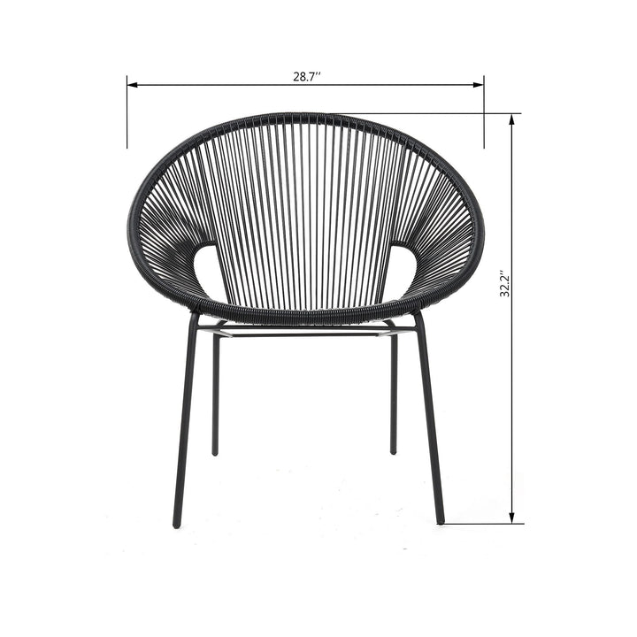 Misht Outdoor Patio Seating Set 2 Chairs and 1 Table Set (Black)