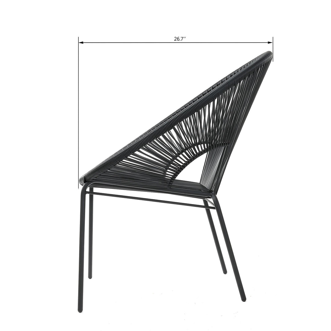 Misht Outdoor Patio Seating Set 2 Chairs and 1 Table Set (Black)