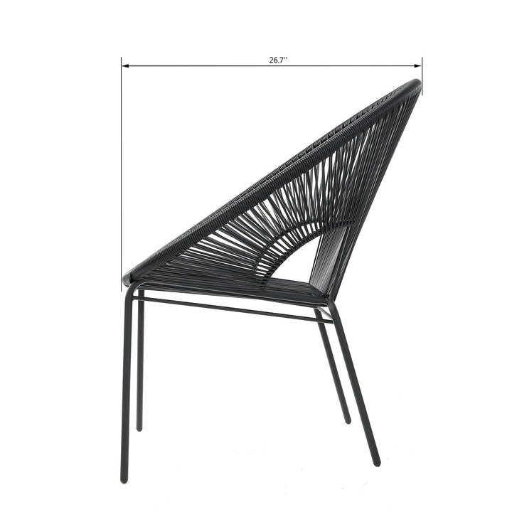 Misht Outdoor Patio Seating Set 2 Chairs and 1 Table Set (Black)