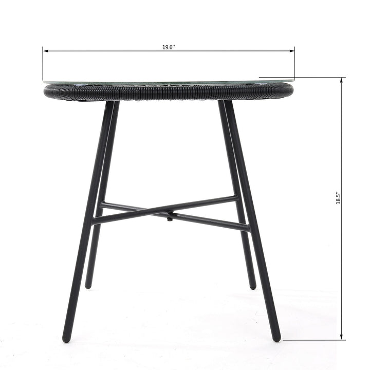 Misht Outdoor Patio Seating Set 2 Chairs and 1 Table Set (Black)