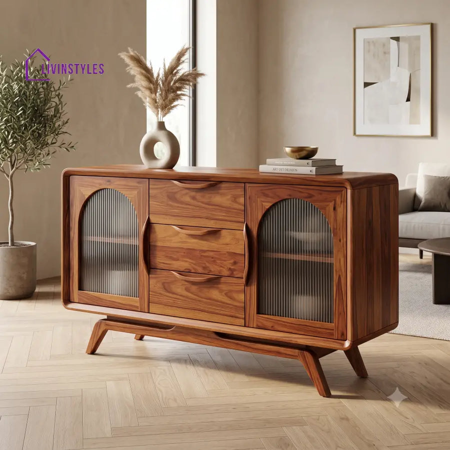 Ezhil Premium Sheesham Wood Sideboard and Cabinet for Living Room