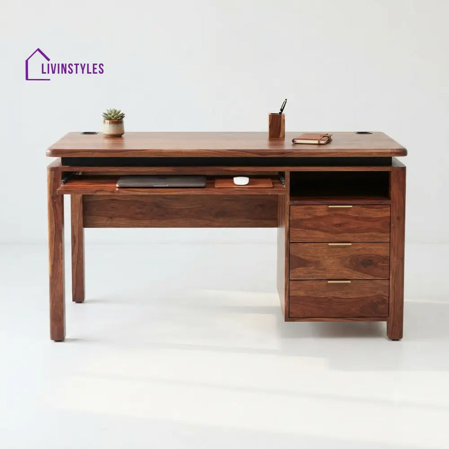 Ezhil Sheesham Wood Study Table for Home | Wooden Study Table