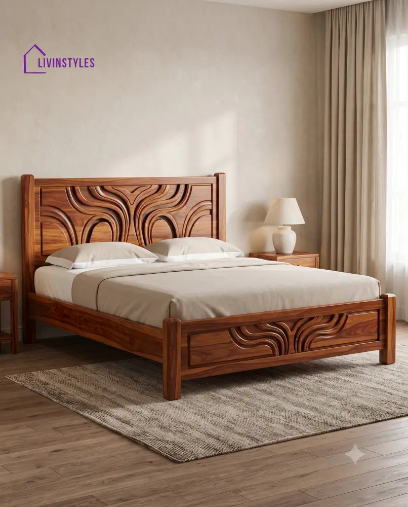 Ezhil Wooden Bed | Solid Wood Double Bed | Wooden King size bed & Wooden Queen size bed