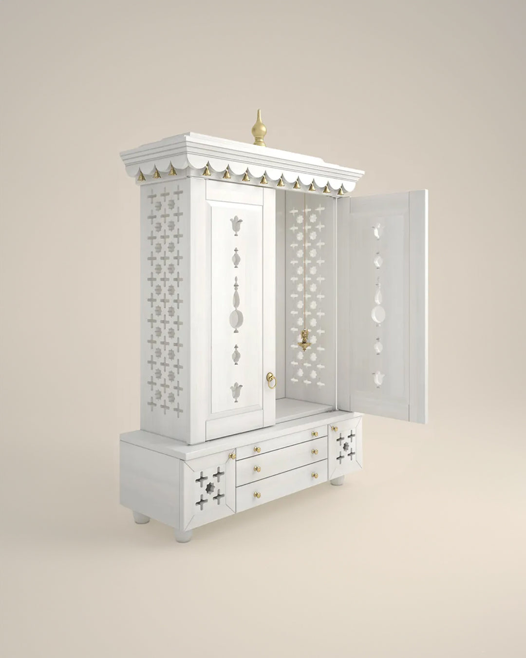 Maria Large Wooden Pooja Mandir for Home | Handcrafted Home Temple