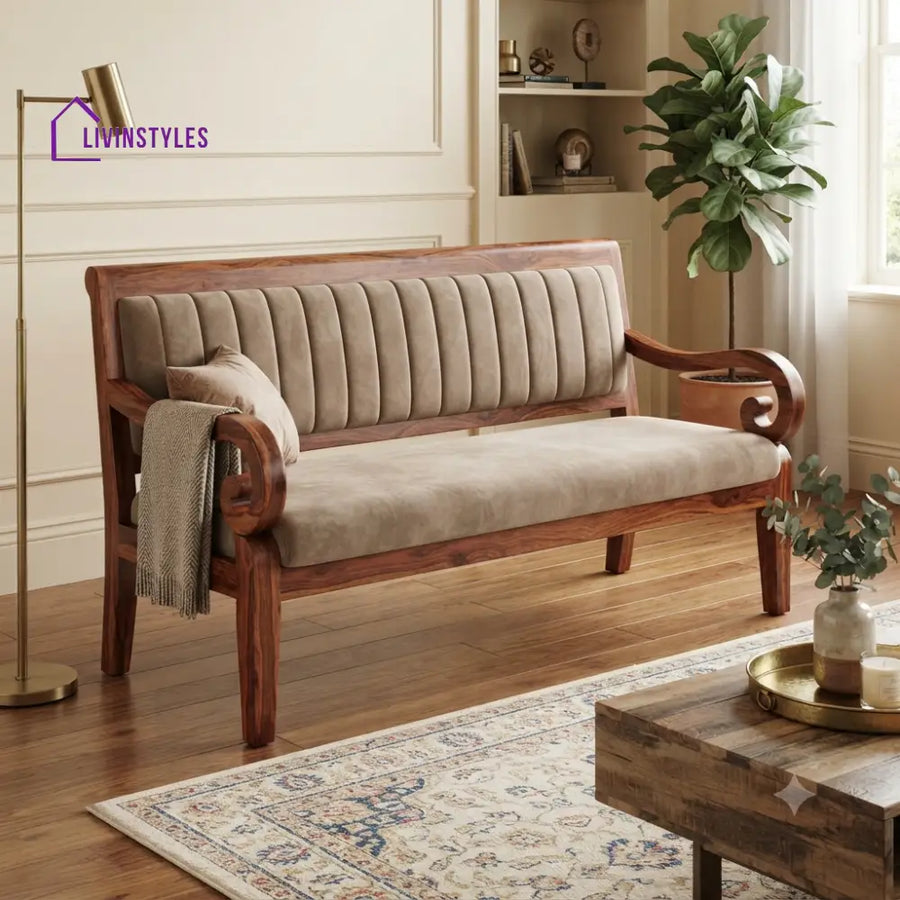 Fabien Wooden Bench for Living Room | Bedroom | Extra Seating