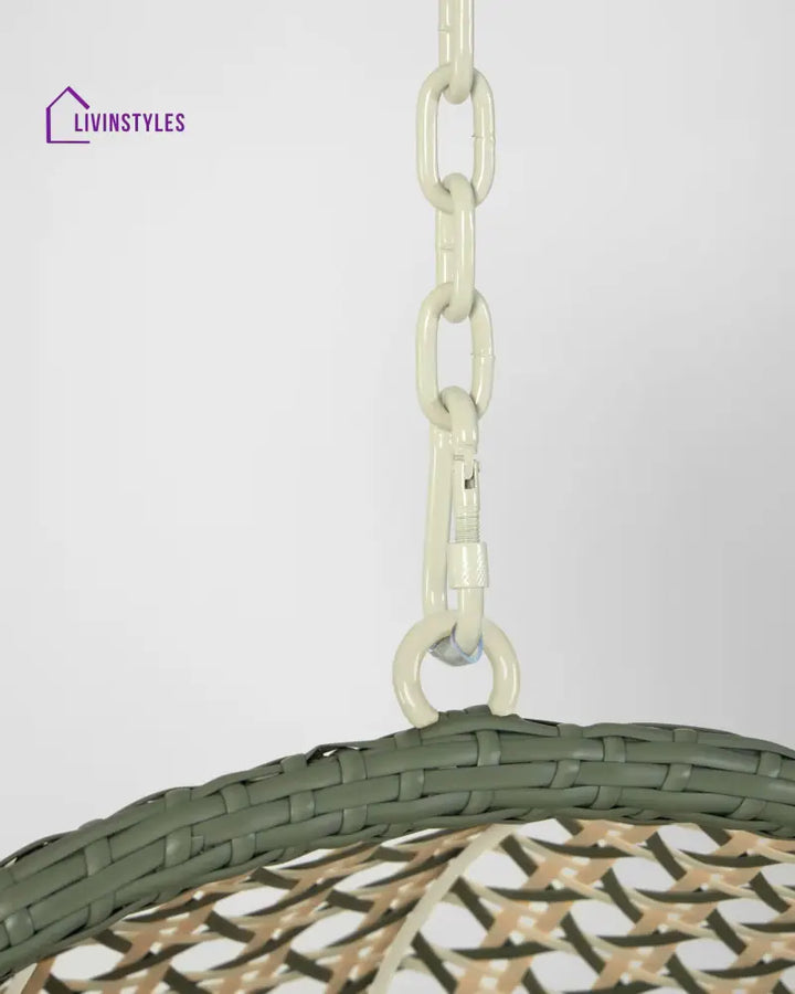 Fabula Single Seater Hanging Swing Without Stand For Balcony Garden Swing (Beige) - Swings
