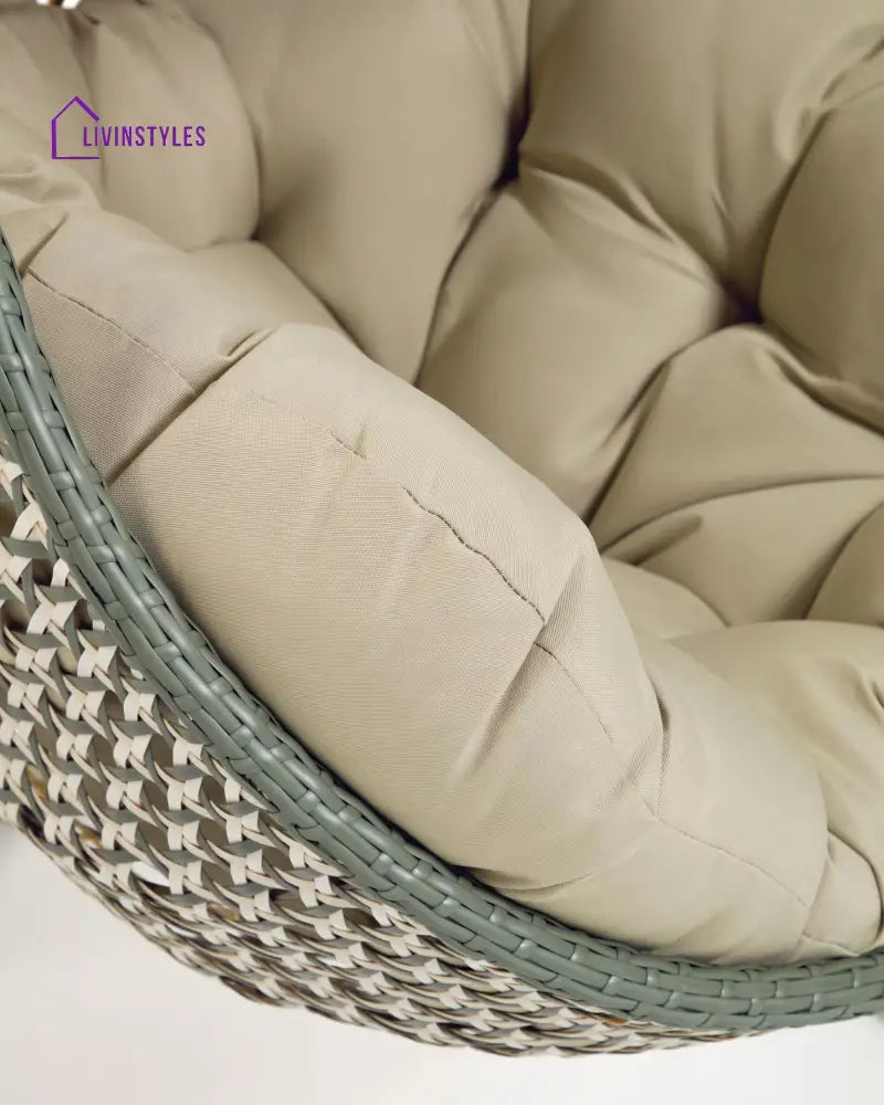 Fabula Single Seater Hanging Swing Without Stand For Balcony Garden Swing (Beige) - Swings