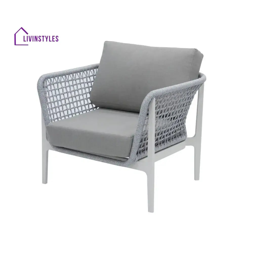 Fadad Outdoor Garden Balcony Sofa Set 2 Seater 2 Single seater and 1 Center Table Set Braid & Rope(Grey) - Sofa Sets
