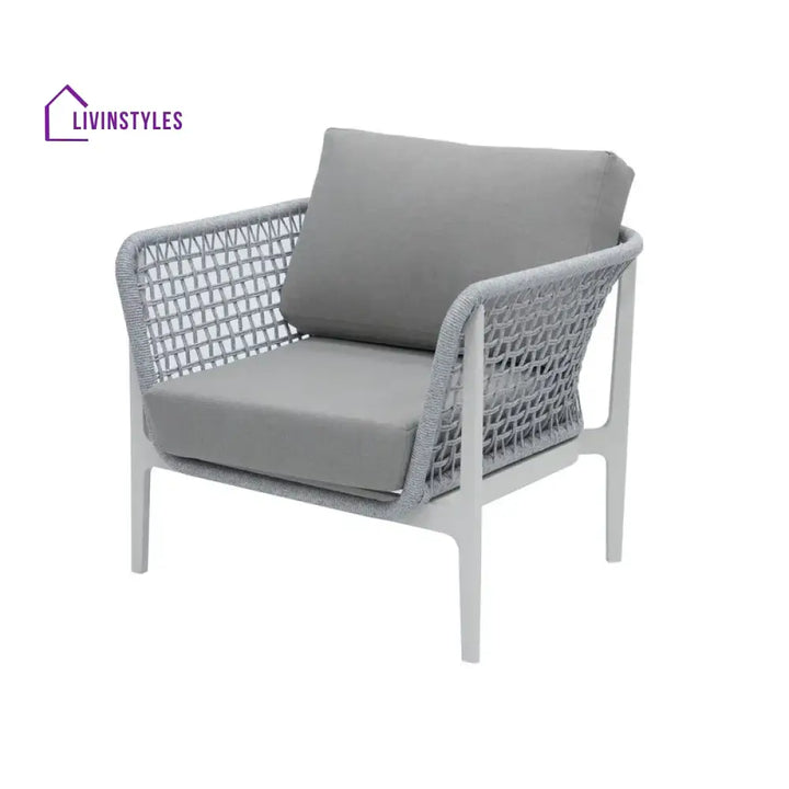 Fadad Outdoor Garden Balcony Sofa Set 2 Seater 2 Single seater and 1 Center Table Set Braid & Rope(Grey) - Sofa Sets