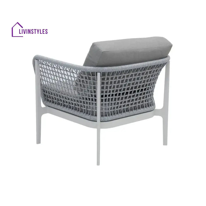 Fadad Outdoor Garden Balcony Sofa Set 2 Seater 2 Single seater and 1 Center Table Set Braid & Rope(Grey) - Sofa Sets
