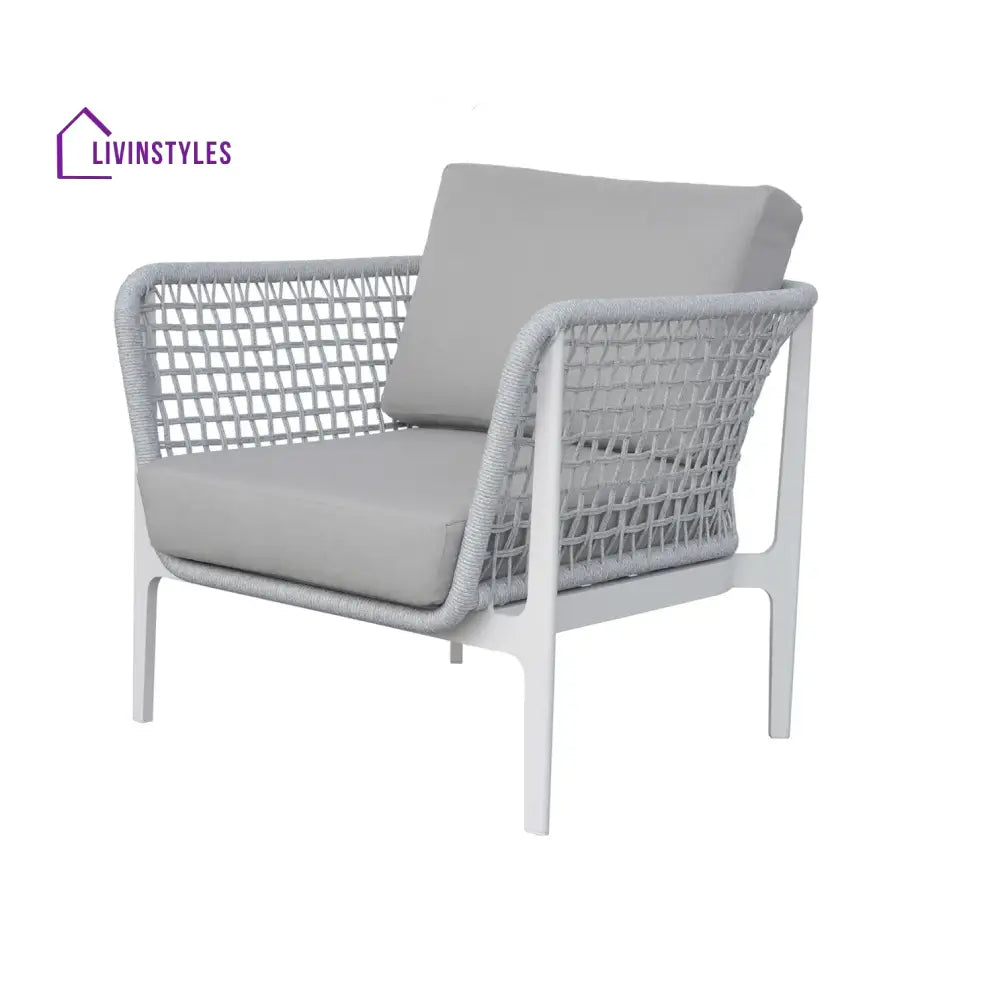 Fadad Outdoor Garden Balcony Sofa Set 2 Seater 2 Single seater and 1 Center Table Set Braid & Rope(Grey) - Sofa Sets