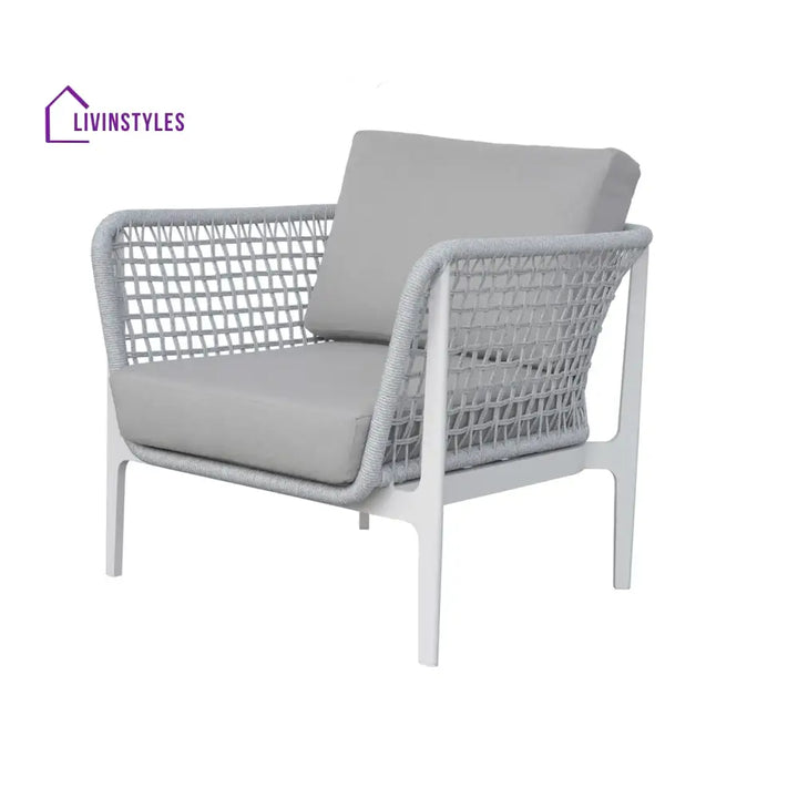 Fadad Outdoor Garden Balcony Sofa Set 2 Seater 2 Single seater and 1 Center Table Set Braid & Rope(Grey) - Sofa Sets