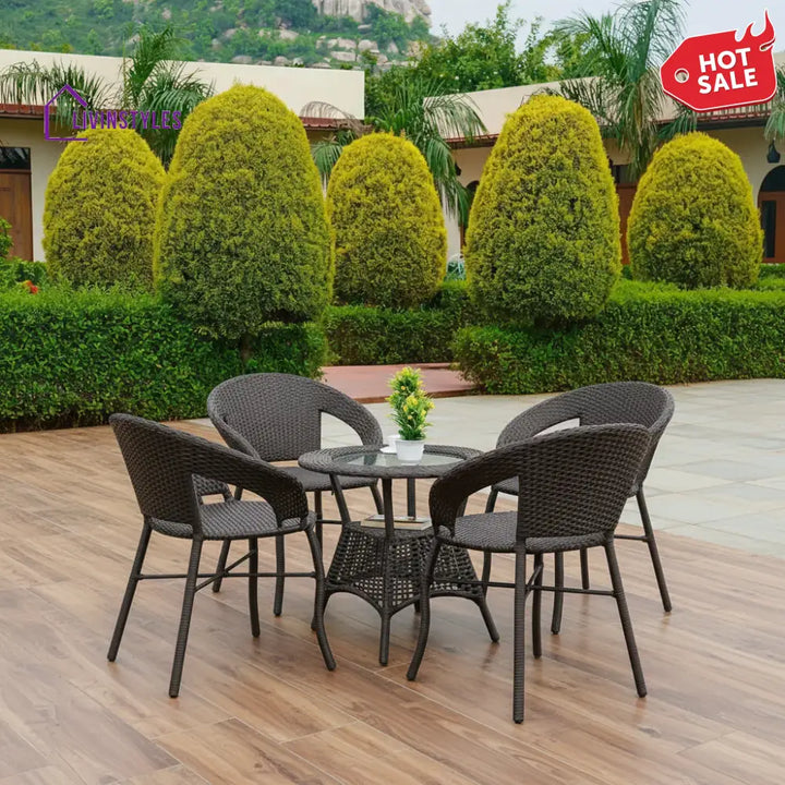 Falak 5-Piece Outdoor Rattan Wicker Patio Bistro Set Patio Set