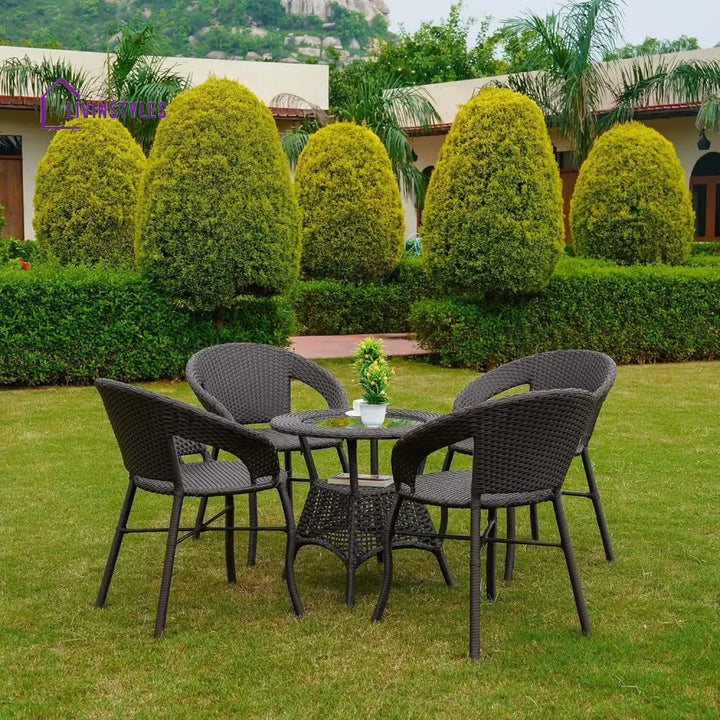 Falak 5-Piece Outdoor Rattan Wicker Patio Bistro Set Patio Set
