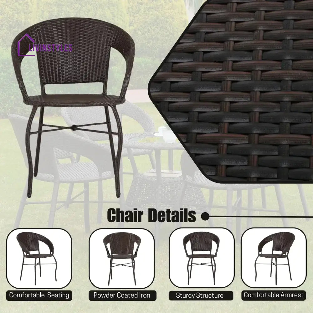 Falak 5-Piece Outdoor Rattan Wicker Patio Bistro Set Patio Set