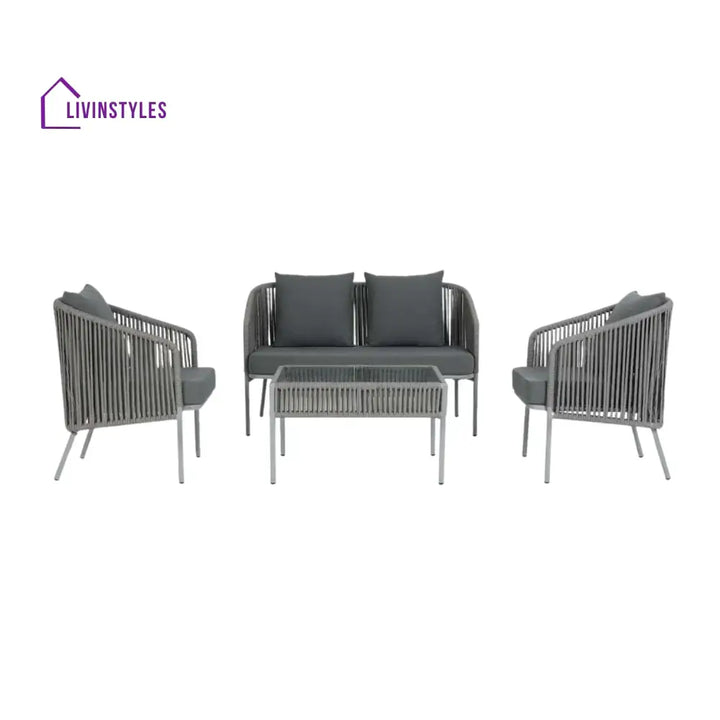 Falguni Outdoor 4 Piece Modern Woven Rope Sofa Set - Sofa Set
