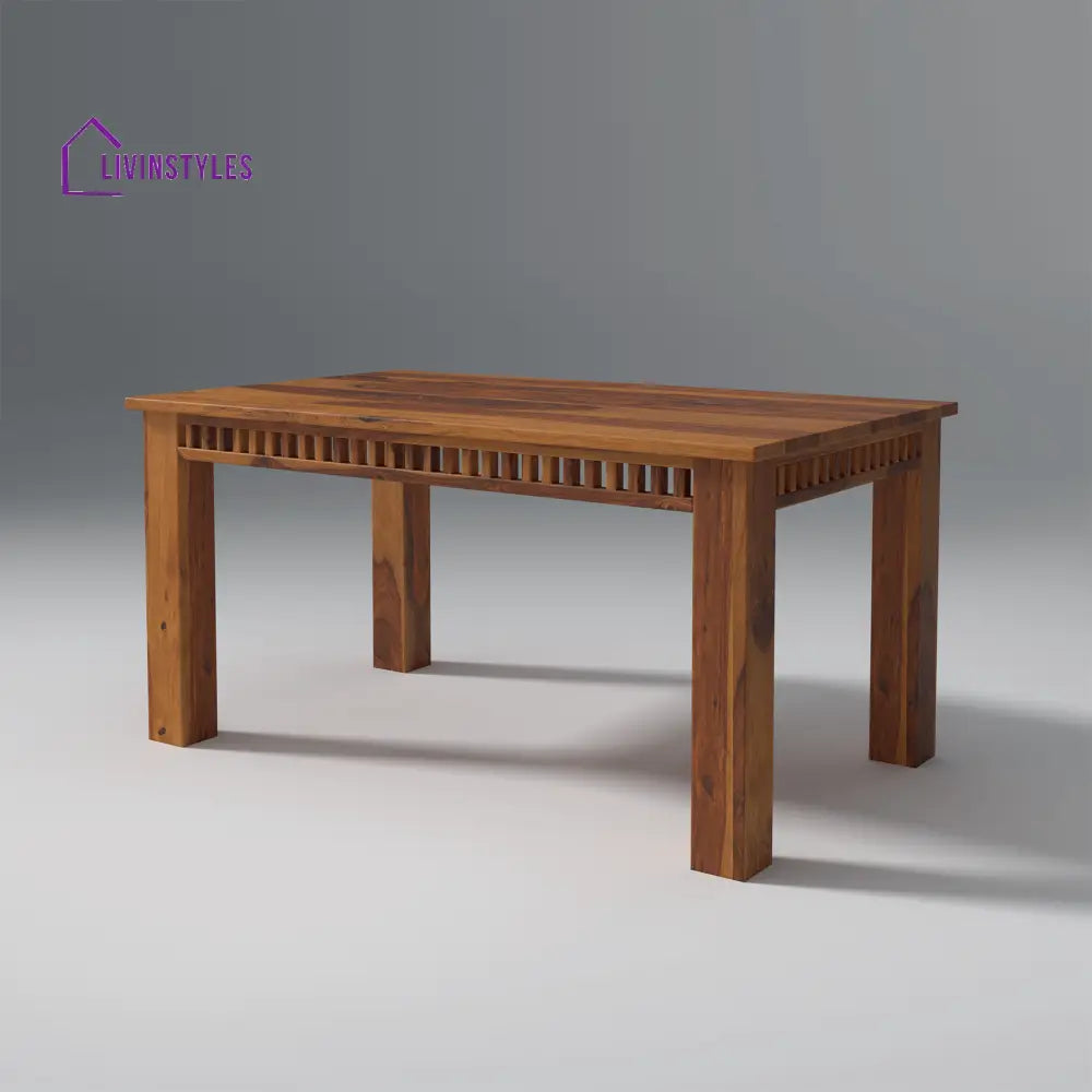 Falguni Sheesham Wood Dining Table Set (6 seater) In Light Honey table