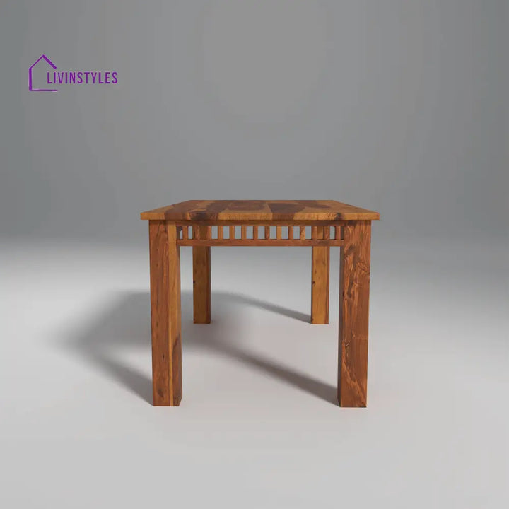 Falguni Sheesham Wood Dining Table Set (6 seater) In Light Honey table