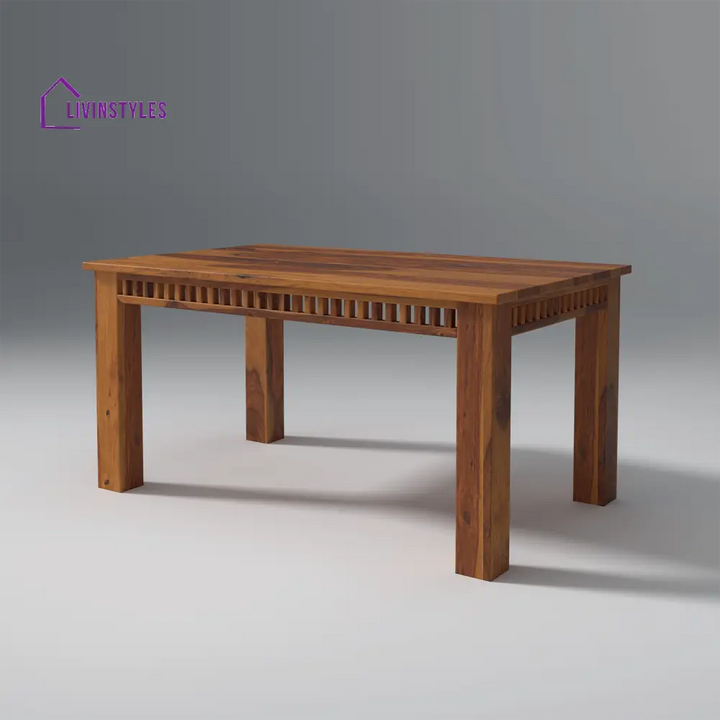 Falguni Sheesham Wood Dining Table Set (6 seater) In Light Honey table