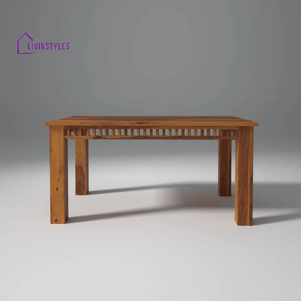 Falguni Sheesham Wood Dining Table Set (6 seater) In Light Honey table