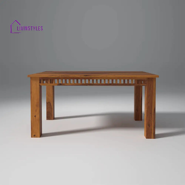 Falguni Sheesham Wood Dining Table Set (6 seater) In Light Honey table