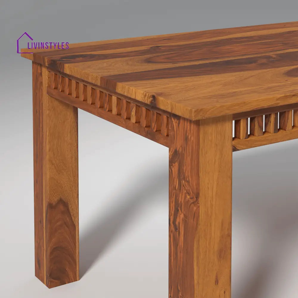 Falguni Sheesham Wood Dining Table Set (6 seater) In Light Honey table