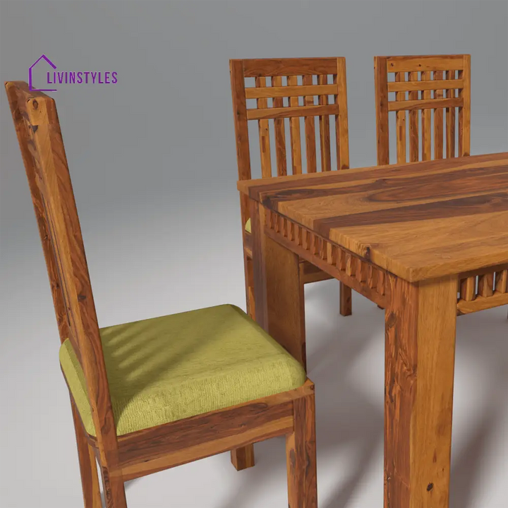 Falguni Sheesham Wood Dining Table Set (6 seater) In Light Honey table