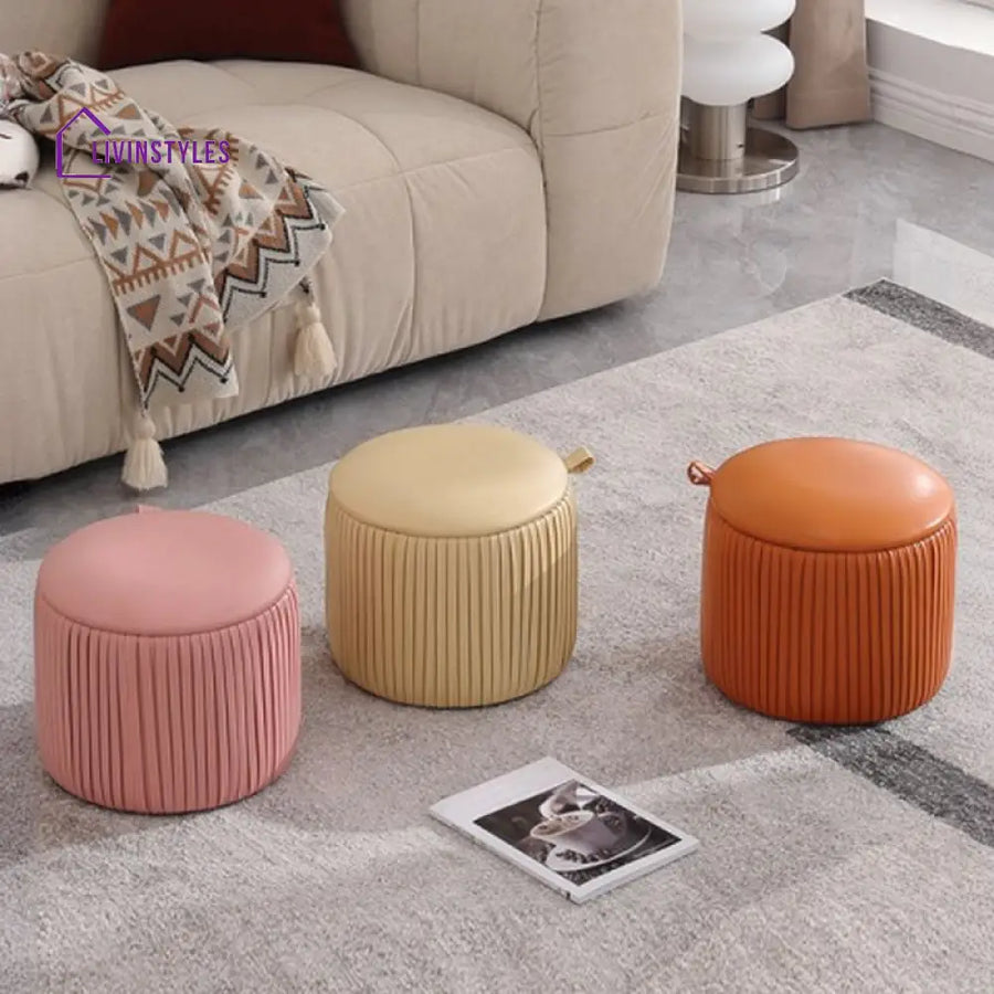 Falisha Living Room Ottoman | Faux Leather Fabric