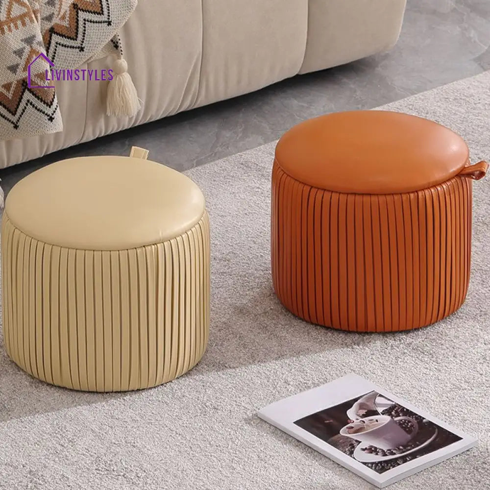 Falisha Living Room Ottoman | Faux Leather Fabric