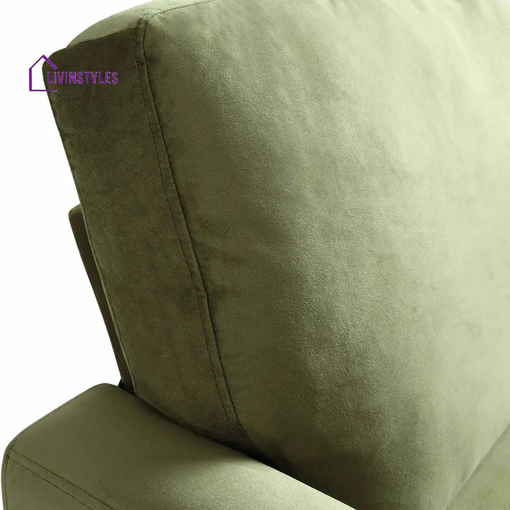 Brigette Olive Green Velvet Armchair with Antique Brass Castor Legs Armchairs