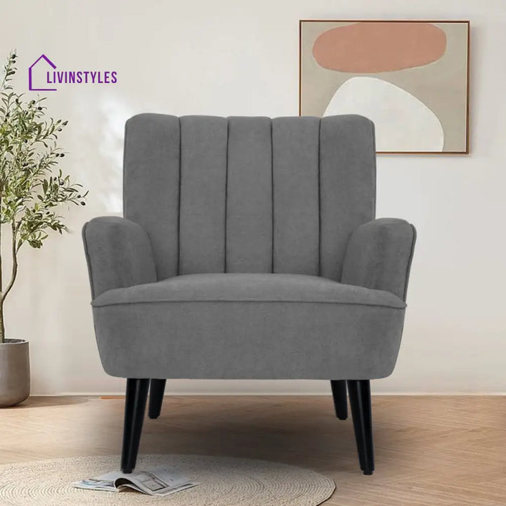 Falisha Solid Wood and Fabric Arm Chair | Living Room Chair | Lounge Chair