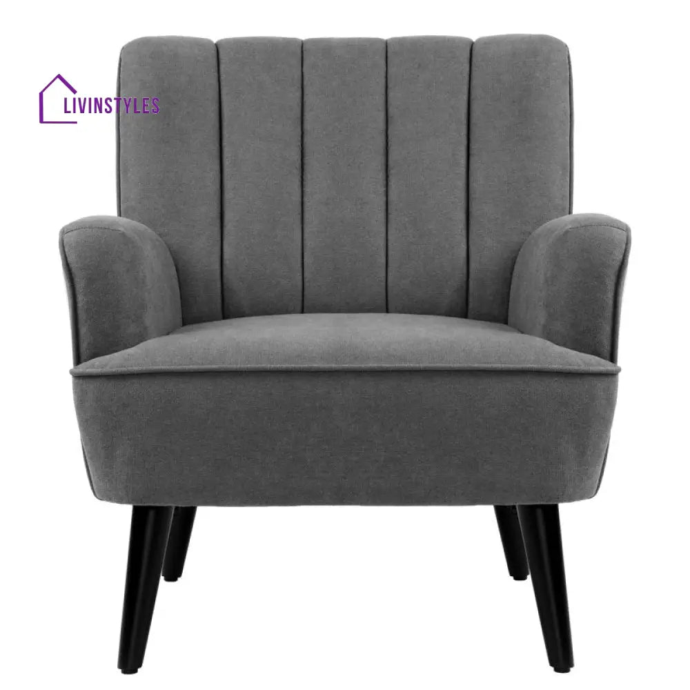 Falisha Solid Wood and Fabric Arm Chair | Living Room Chair | Lounge Chair