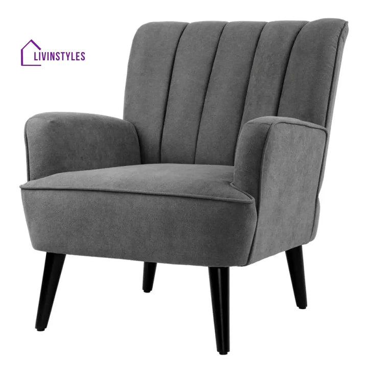 Falisha Solid Wood and Fabric Arm Chair | Living Room Chair | Lounge Chair