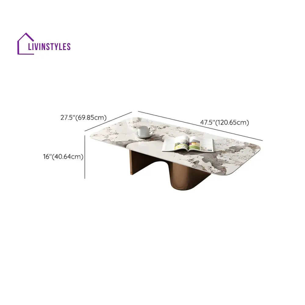 Falisha Stainless Steel Frame Coffee Table for Living Room