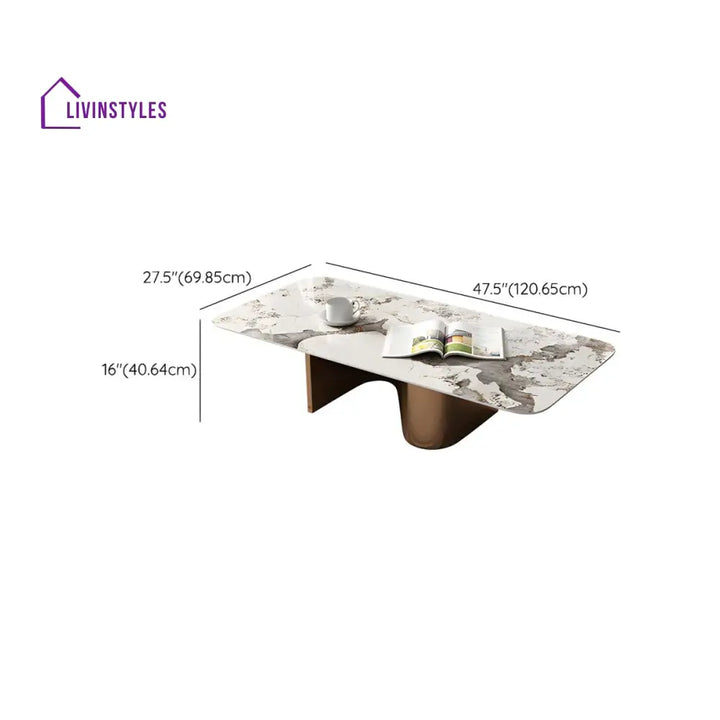 Falisha Stainless Steel Frame Coffee Table for Living Room