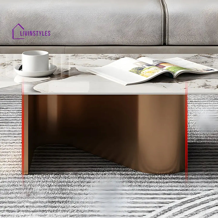 Falisha Stainless Steel Frame Coffee Table for Living Room