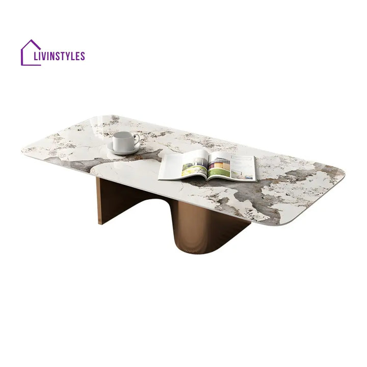Falisha Stainless Steel Frame Coffee Table for Living Room