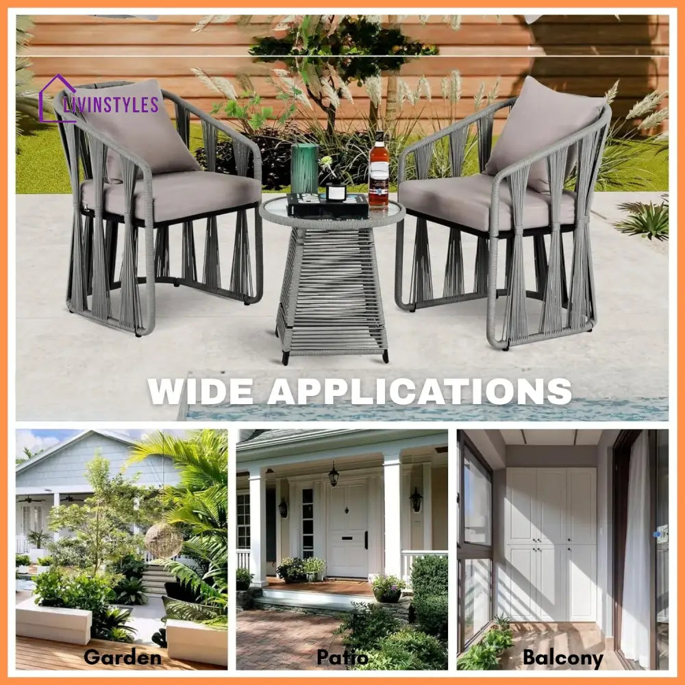 Fallon Outdoor Rope 3-Piece Patio Set - Patio Set