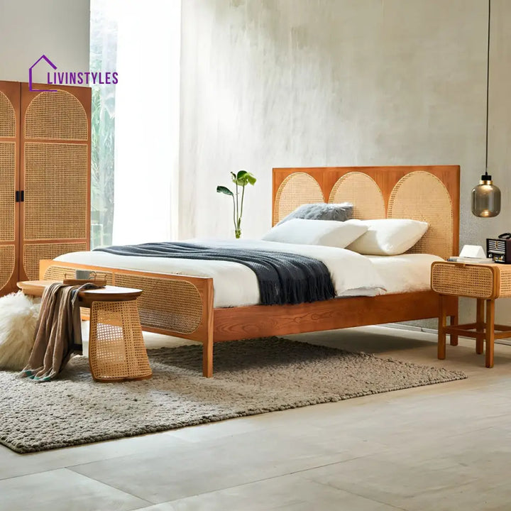 Fanish Solid Wood Bed Without Storage