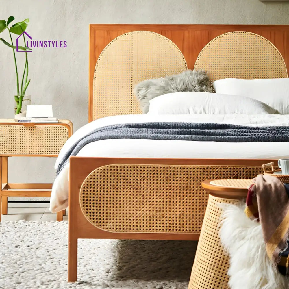 Fanish Solid Wood Bed Without Storage