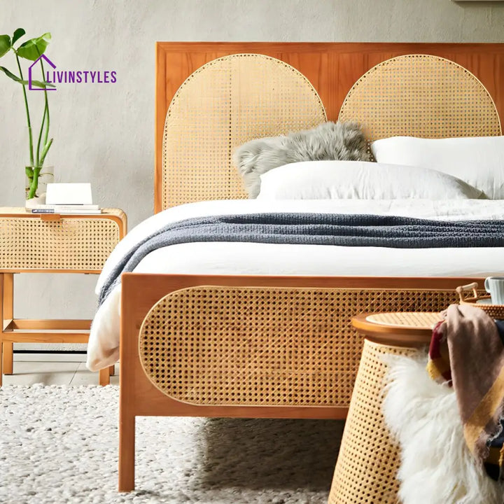 Fanish Solid Wood Bed Without Storage