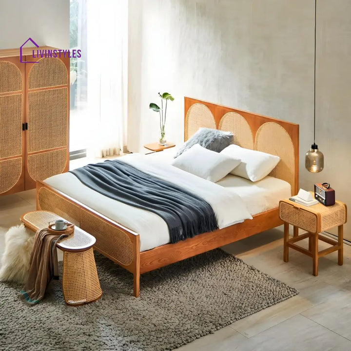 Fanish Solid Wood Bed Without Storage