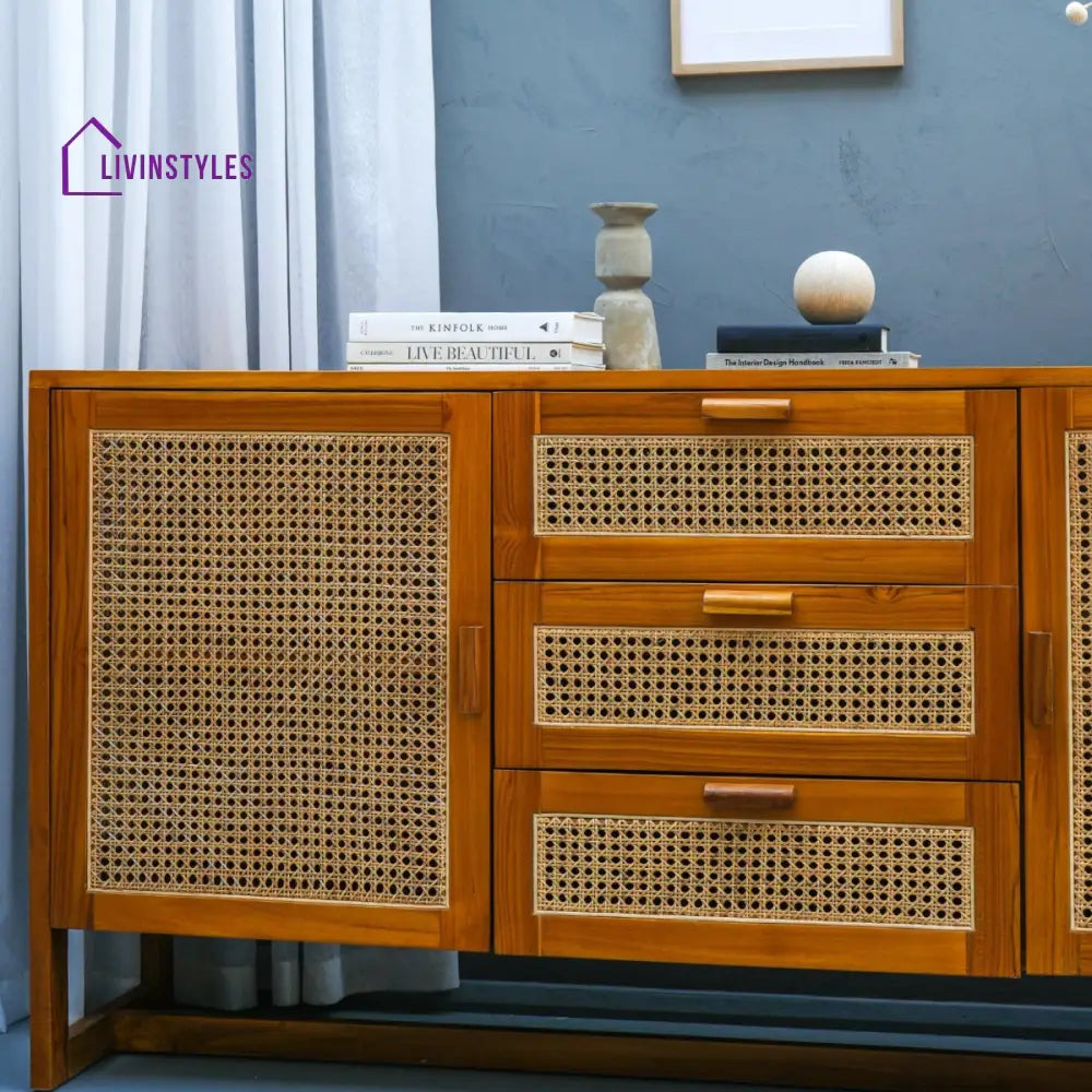 Fariya Teak Wood & Rattan Cabinets & Sideboard